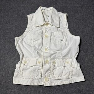 VTV Y2K G1 Basic Goods Womens Utility Button Vest Size M Grunge Boho Preppy